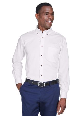 Harriton M500T - Men's Tall Easy Blend™ LongSleeve Twill Shirt with StainRelease