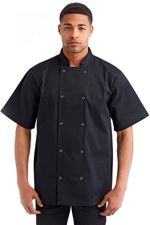 Artisan Collection by Reprime RP664 - Unisex Studded Front ShortSleeve Chef's Jacket