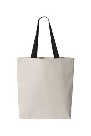 Q-Tees Q4400 - 11L Canvas Tote with Contrast-Color Handles