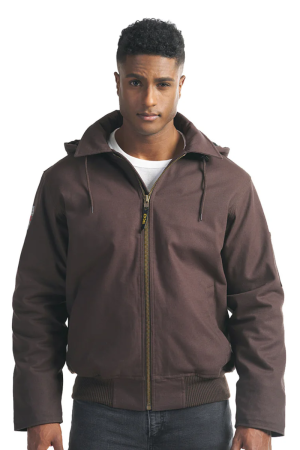 CX2 L00910 - Big Red - Adult Cotton Canvas Bomber Jacket w/ Detachable Hood