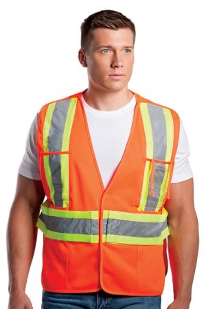 CX2 Hi-Vis L01170 - Protector - Adult Tricot Hi-Vis 5 Point Tear Away Vest - One Size