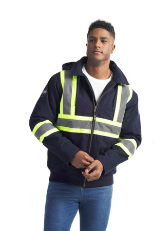CX2 Hi-Vis L01290 - International - Cotton Canvas Hi-Vis Bomber Jacket with Detachable Hood