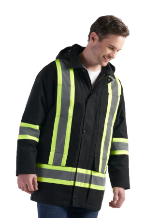 L01292 - Kingpin - Cotton Canvas Hi-Vis Insulated Parka w/ Detachable Hood