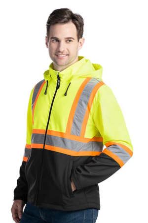 CX2 Hi-Vis L01305 - Shield - Hi-Vis Softshell Jacket w/ Detachable Hood