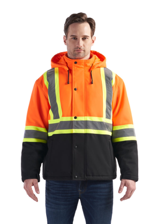 CX2 Hi-Vis L01310 - Freightliner - Hi-Vis Insulated Softshell w/ Detachable Hood