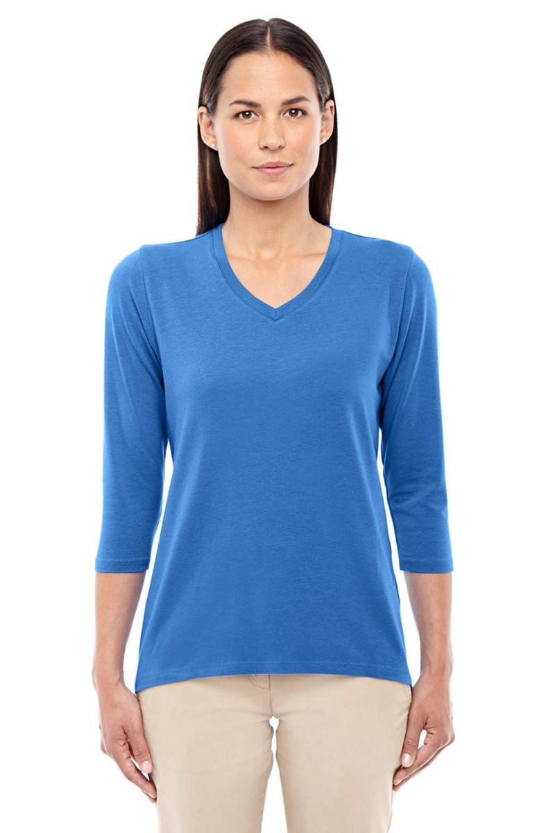 Devon & Jones DP184W Devon & Jones DP184W - Ladies' Perfect Fit™ BraceletLength VNeck Top for custom printing in Montreal