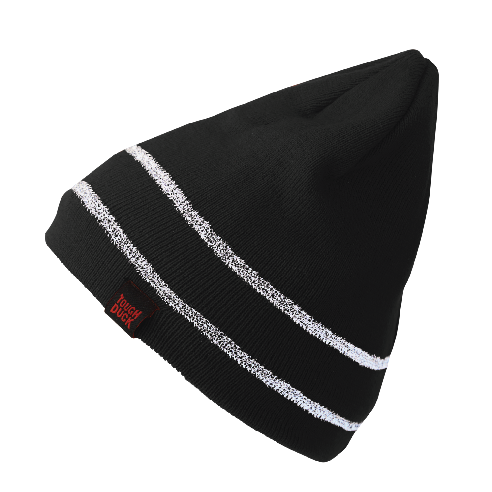 Tough Duck I458 Tough Duck I458 - ACRYLIC KNIT CAP WITH REFLECTIVE STRIPE pour impression personnalisée à Montréal