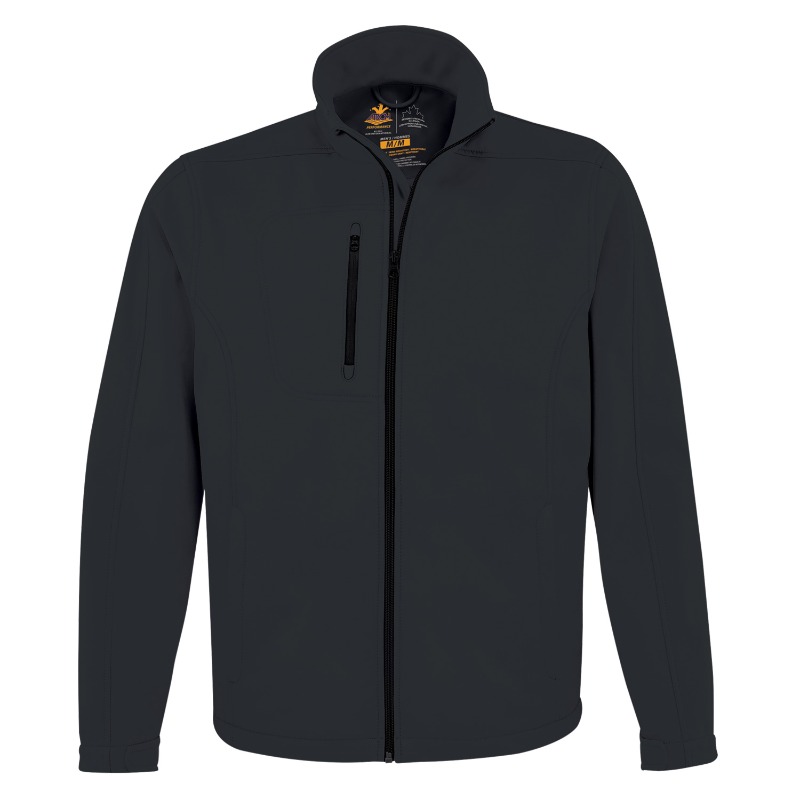 AJM International JM1200 AJM International JM1200 - Men's Performance Seasonal Softshell Jackets :: 94% Polyester / 6% Spandex, 3-Layer Bonded Softshell for custom printing in Montreal