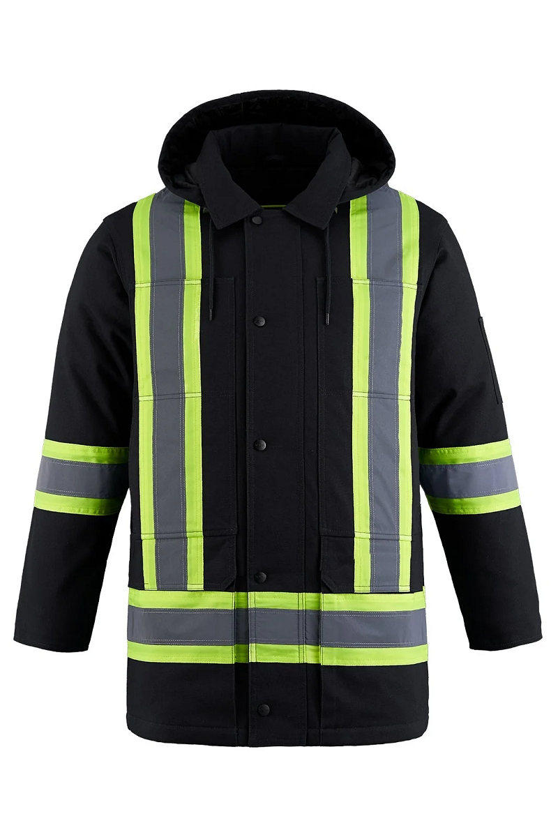L01292 L01292 L01292 - Kingpin - Cotton Canvas Hi-Vis Insulated Parka w/ Detachable Hood for custom printing in Montreal