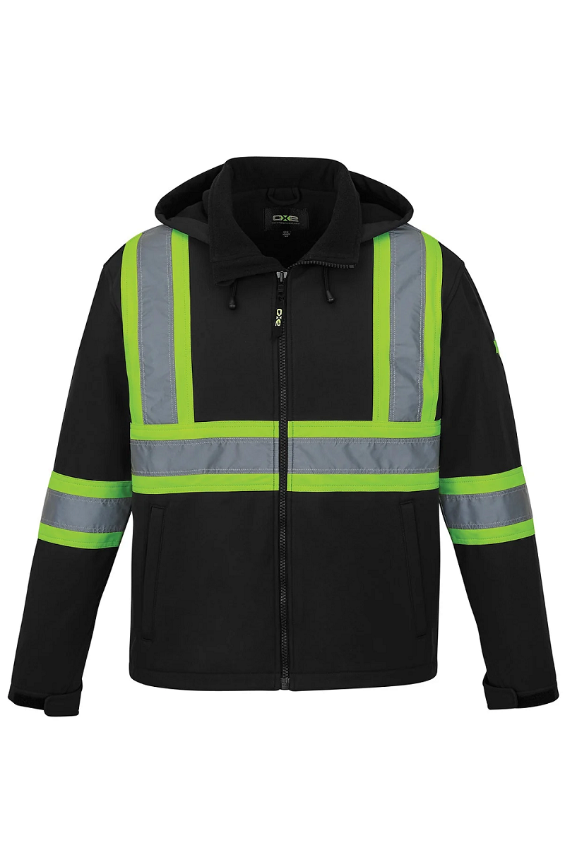 CX2 L01305 CX2 Hi-Vis L01305 - Shield - Hi-Vis Softshell Jacket w/ Detachable Hood for custom printing in Montreal