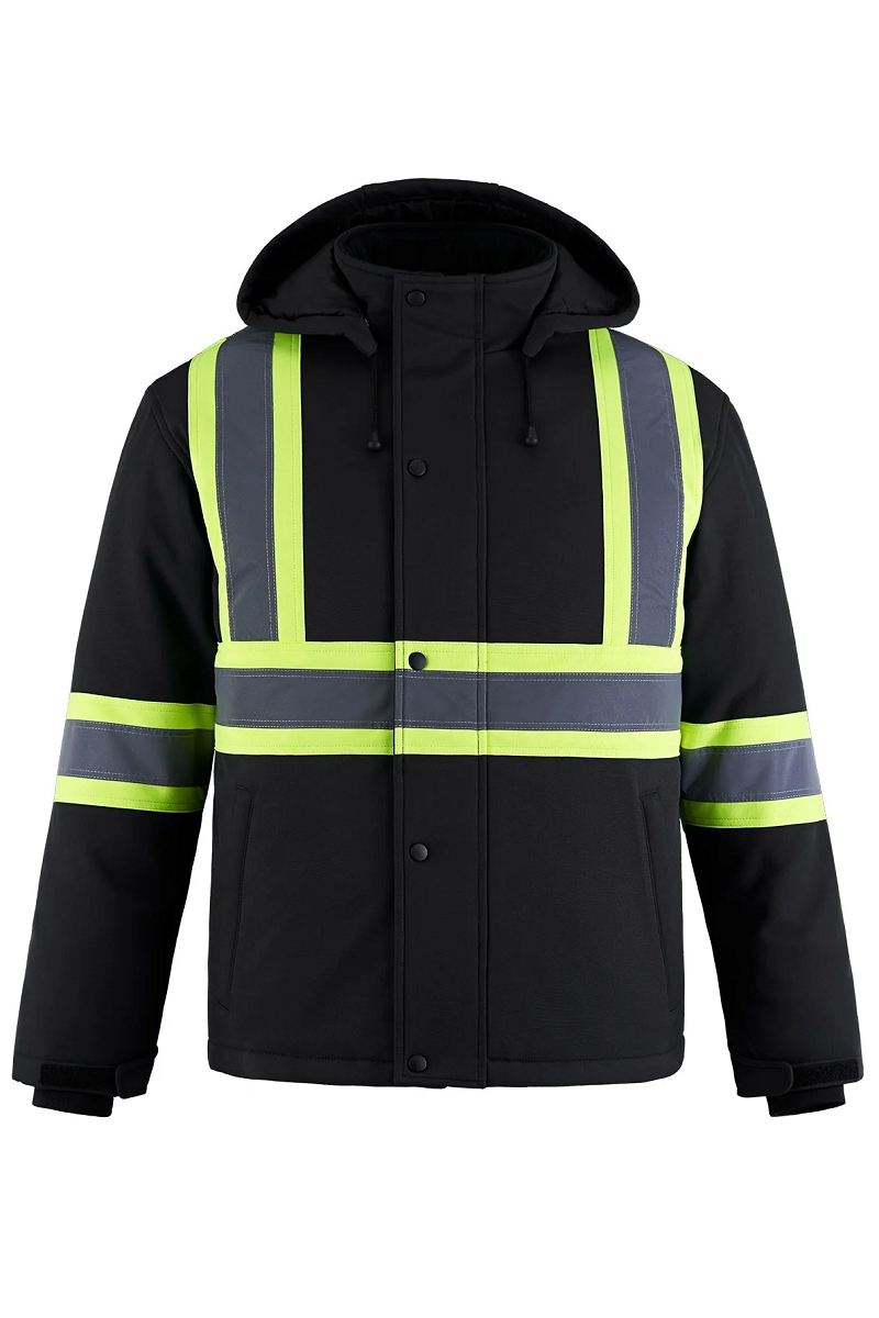 CX2 L01310 CX2 Hi-Vis L01310 - Freightliner - Hi-Vis Insulated Softshell w/ Detachable Hood pour impression personnalisée à Montréal