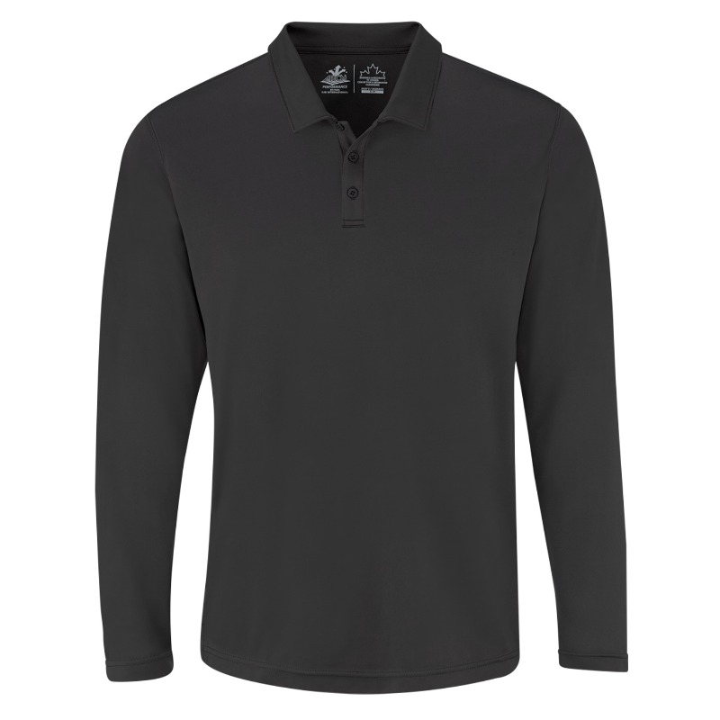 AJM International PM1901 AJM International PM1901 - Men's Performance Long Sleeve Polos for custom printing in Montreal